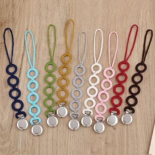Baby Soother Nipple Pacifier Clip Dummy Holder Crochet Pacifier Chain Hand-woven