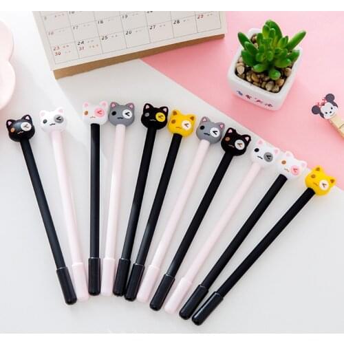DL Cute adorable cat selling South Korea creative stationery pen carbon neutral pen black student supplies prizes learning