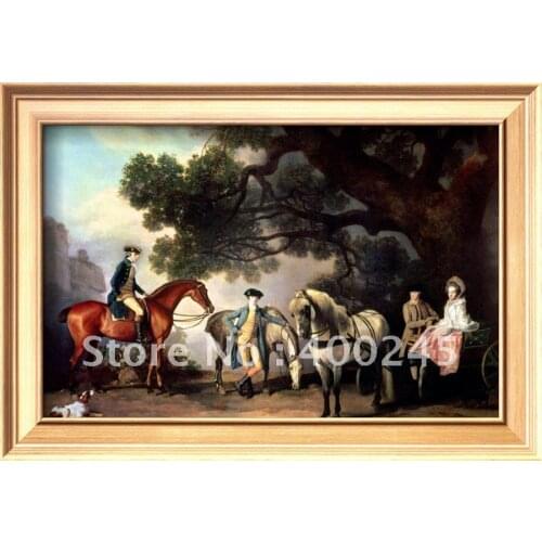 Horses oil painting canvas art Melbourne and Milbanke Families by George Stubbs reproduction 100%handmade +High quality
