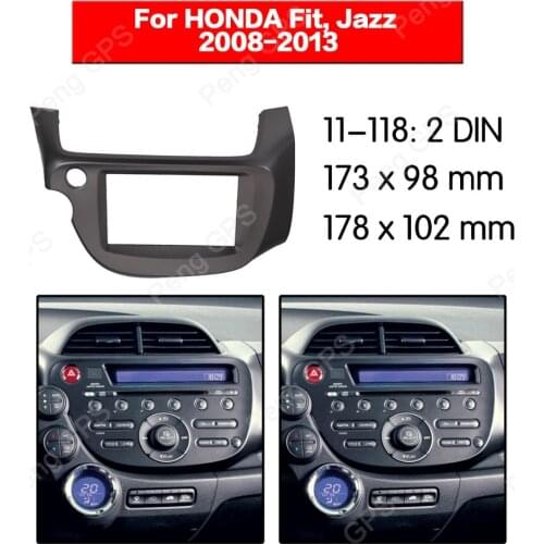 2 din Car Radio stereo kit For HONDA Fit Jazz 2008-2013 installation facia Frame Bezel Panel Adaptor Facia Interface Bezel Gray