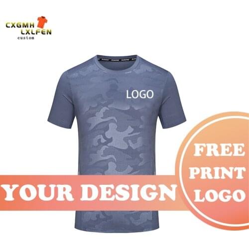 Summer new top mens T-shirt multi-color round neck T-shirt high-end casual running clothing custom logo printed with brand text