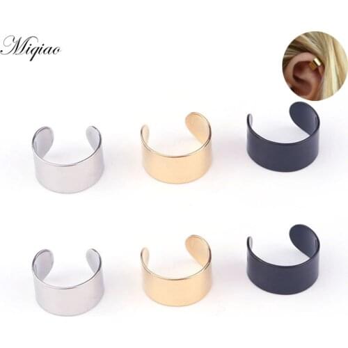 Miqiao 2pcs Popular Simple and Versatile Stainless Steel Ear Clip Jewelry