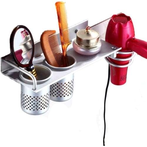 Multifunction BR-31 Bathroom Wall Mount Hanging Storage Rack with 360 Degree Rotation Towel / Hair Dryer Holder