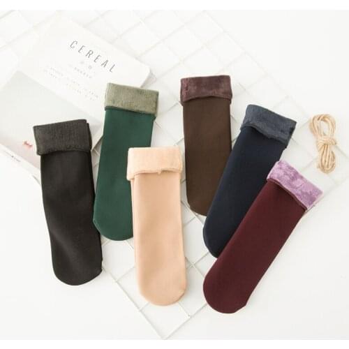 Fashion Socks Women 5Pairs/Set Winter Thickness Warmmer Plus Size Socks Slipper Winter Women Fuzzy Socks Clothing