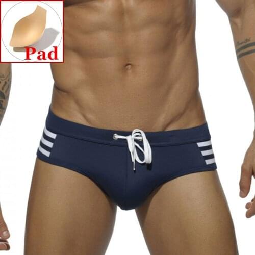Push Up Pad Mens Swim Briefs Bikini Swimwear Sexy Gay Swimming Trunks For Swimsuit Striped Beach Shorts Penis Pouch Desmiit UXH
