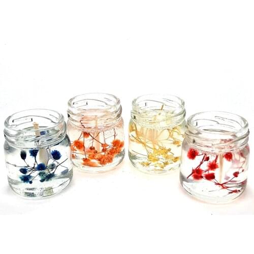 Decorated Gel Candle Set of 4 5x4cm