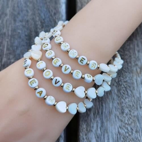 2021 New style spring Jewelry Handmade Ethnic Bracelet For Women Bracelets Handmade Beads Letter Shell Love Jewelry