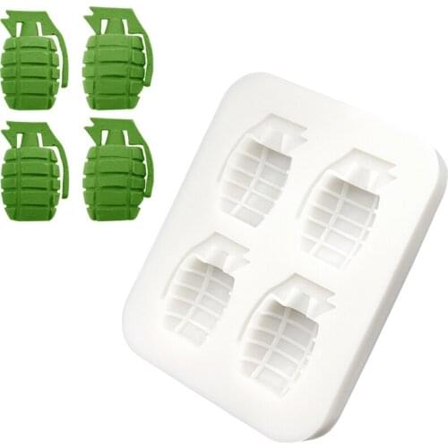 Wholesale 10 pcs/lot 4 Hand Grenades Silicone Sugarcraft Mold Chocolate Cupcake Baking Fondant Cake Decorating Tools