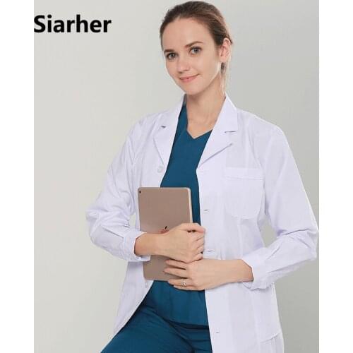 Medical white coat Long short Sleeve women & men Medical Coat Uniform Medical Lab Coat Hospital Doctor Slim medical uniform