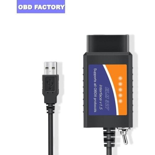 ELMconfig Code Reader OBD2 Scanner PIC18F25K80 Car Diagnostic Tool HS CAN MS CAN USB ELM327 V1.5 With Switch for Ford Forscan