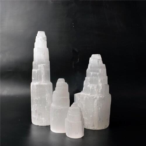 5-25CM Natural Quartz Crystal Spiral Selenite Lamp Flame Reiki Healing Mineral Helical Specimen Decoration Home Decor