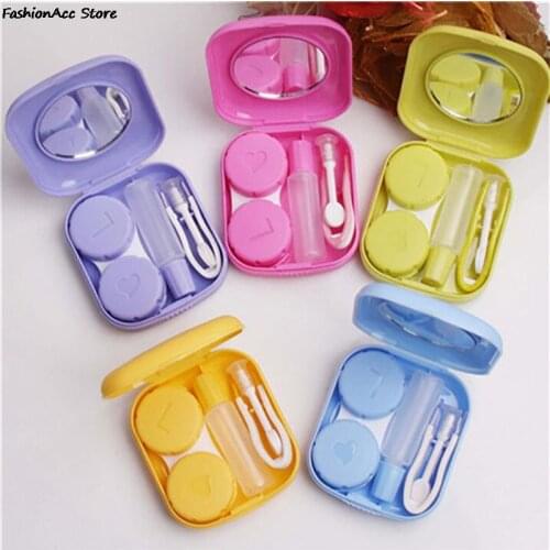 Solid Optional Pocket Mini Contact Lens Case Box Travel Toiletry Kit Feminine Hygiene Product For Health Care Supplies