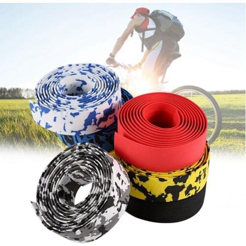 2Pcs/Lot 3CMX2M Cycling Road Bike Handlebar Tape Waterproof Camouflage Grip Wrap Tape With Bar Plug Bike Bicycle Accessories