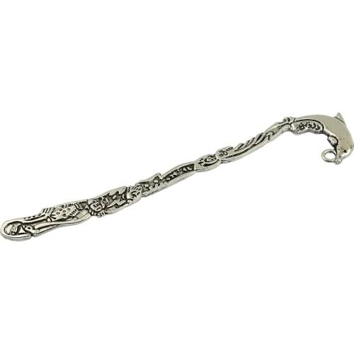 6 Pieces Dolphin Pattern Alloy Bookmarks With Hole For Jewelry Making Crafts