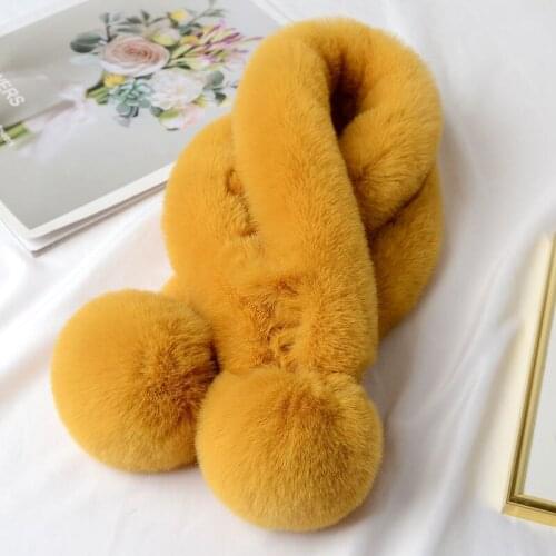 Yellow Fashion Autumn Winter Women Lady Faux Fox Furry Plush Scarf Grass Collar Fur Scarf Korea Neck Warmer New Gift Bufanda