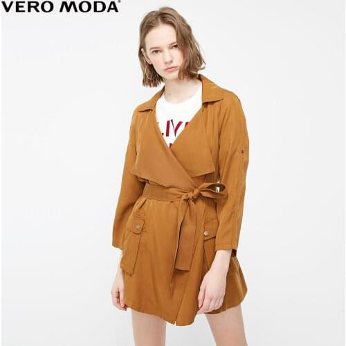 Vero Moda Womens Vintage Lapel Wasit Adjustable Sleeves Trench Coat | 319117503