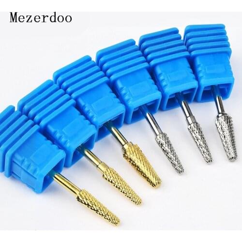 1Pc Nail Drill Bits Nail Files Milling Cutter Electric Manicure Device Gold Silver Plated Tungsten Carbide Nail Art Kit Set