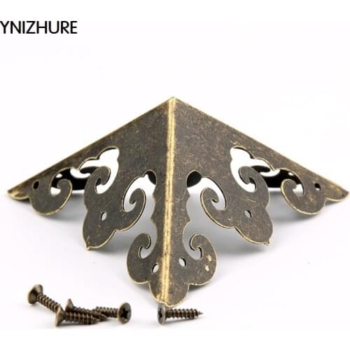 20pcs 50*50mm Special Offer Sale Antique Hardware Classical Decoration Corners Wooden Wine Packer Angle Jewelry Box Feet