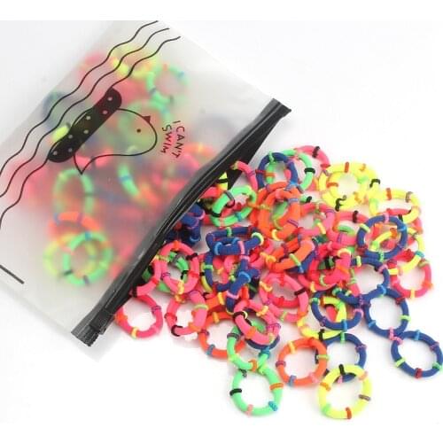 50/100 Pcs/Bag High-Elastic Kids Rainbow Rubber Band Hair Rope Candy Colors Hair Bands Mini Hair Rings Girls Hair Accessories