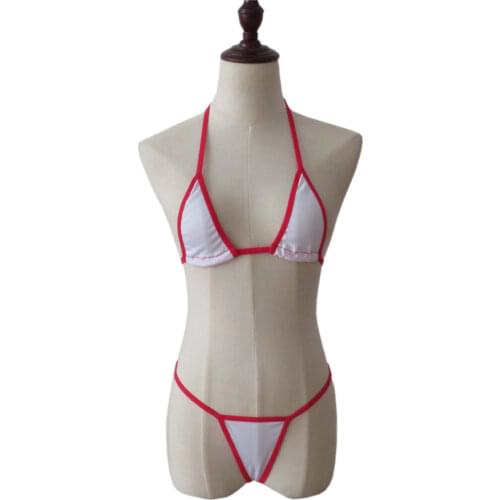 Bikini 2019 Sexy Solid color Sling Edge Thong Japanese girl Beach Sunbathing swimwear women swimsuit biquini bikinis monokini