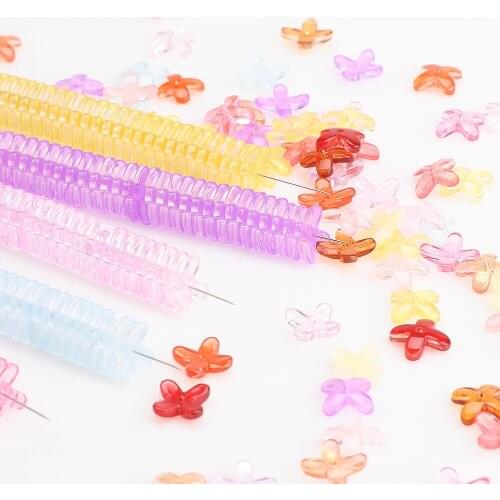 100Pcs Glass Petal Beads Handmade 10mm Lampwork Crystal Flower Pendants Pink Color For Jewelry Making Hairpin Accessories DIY
