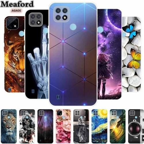 For Realme C21 Case Soft TPU Silicone Back Cover Phone Case For OPPO Realme C21 C 21 Funda Luxury Bumpers For Realme C20 C21
