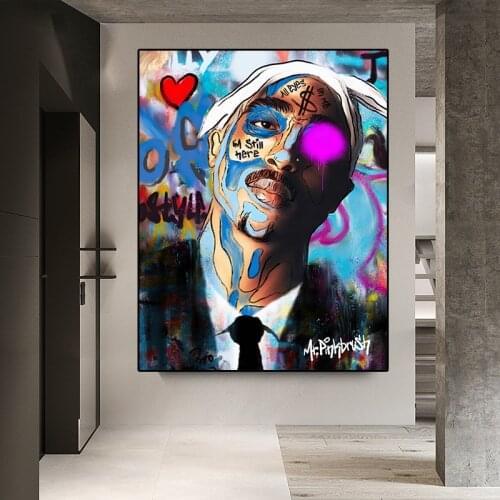 Graffiti Pop Art Singer Hip Hop Poster Painting Canvas Print Wall Picture Home Decoration Accessories For Living Room
