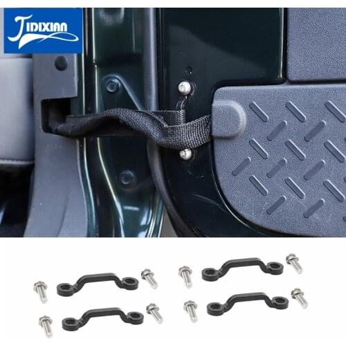 JIDIXIAN Car Door Stopper Cover Fixed Guard Anti-rust Anti-corrosion for Jeep Wrangler JK 2007-2017 Iron Black Car Accessories