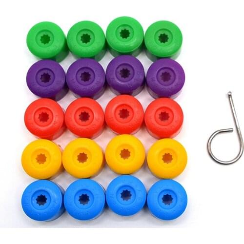 20Pcs Car Wheel Cover Hub Nut Bolt Covers Cap 17mm Auto Tyre Screws for Volkswagen VW Golf MK4 Exterior Protection Accessories