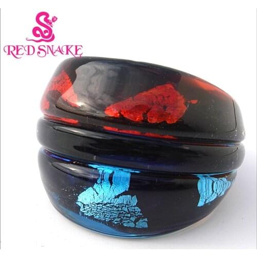 RED SNAKE Fashion Ring Handmade Black Blue and Red colors Murano Glass Rings