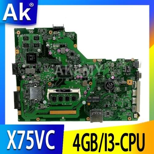 Akemy X75VC Laptop Motherboard for ASUS X75VB X75VD X75VC X75VCP X75VD1 X75V Mainboard GT720M 4GB-RAM I3-CPU