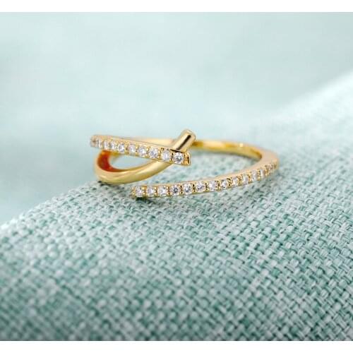 Fashion Geometric Irregular Zircon Multilayer Ring Adjustable Stainless Steel Ring Temperament Wedding Rings For Women Jewelry