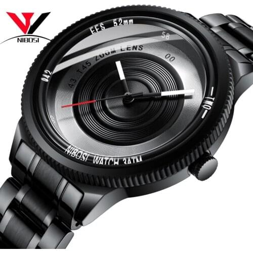 Reloj Hombre 2019 NIBOSI Sports Watches For Mens Watches Top Brand Luxury Waterproof Fashion Male Clock Black Watch Steel Saat
