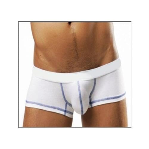 Underwear BOYTHOR Mens boxer briefsMale low-waist pants sexy cotton white lycra cotton panties butt-lifting pants