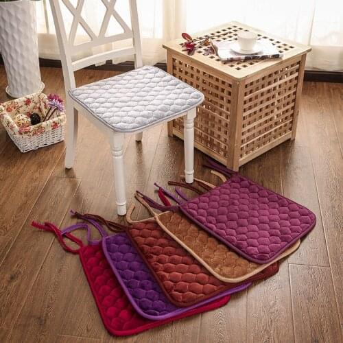 New Winter Plush Chair Cushion Flannel Cushion Non-Slip Restaurant Office Bedroom Living Room Soft Comfort Cushion Warm 6 Colors