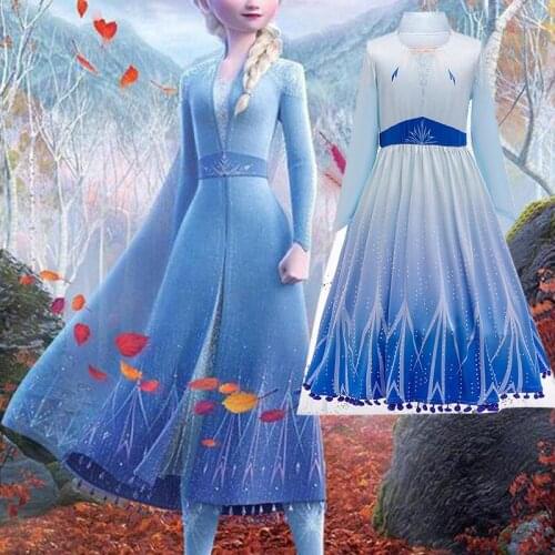 2020 New Dress Set Girls Princess Costume Halloween Cosplay Costume Long Sleeve Dress for Kids Girls Vestidos