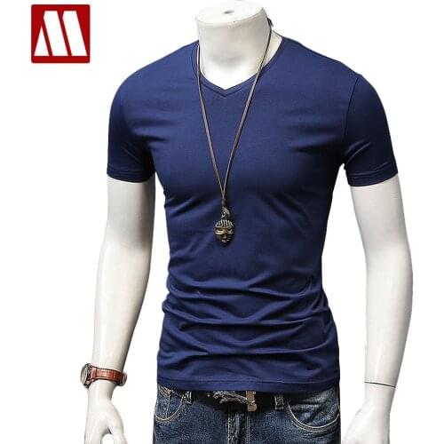 New 2021 High Quality Fashion Short Sleeve Men T-shirt Solid Color Cotton Casual V-Neck Mens t shirt Male Tops Tee Big Size 5XL