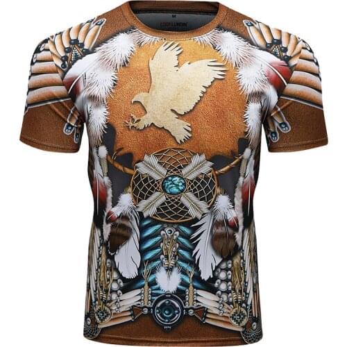 2021 Summer New Mens Short Sleeve Tight T Shirt Compression 3D Printing Fashionable Men Jacket Running Fitness Sports Jerseys