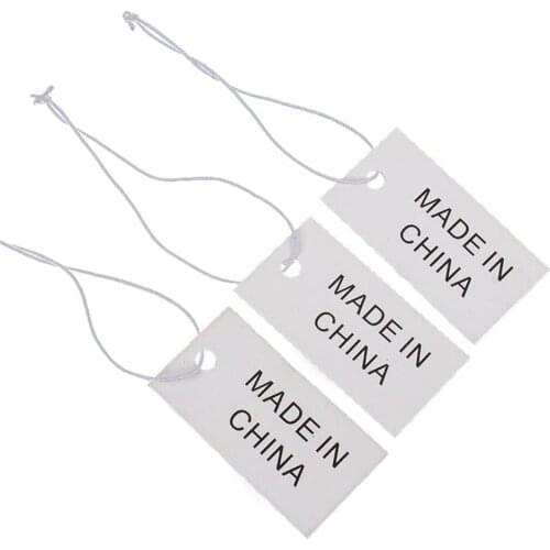 Hanging Made In China Paper CARD Clothing Tags and Labels for Clothes Hat Gloves