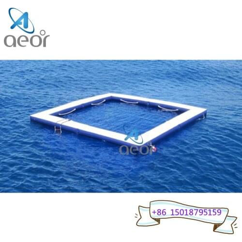 Aeor Custom Portable Inflatable Floating Ocean Sea Swimming Pool / Inflatable Pool for Yacht with Anti-Jellyfish Net Water Fun