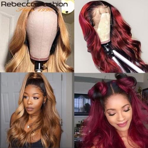Ombre Body Wave Bundles With Frontal Honey Blonde Human Hair Bundles With Frontal 1b/4/30 Brazilian Colored Bundles With Frontal