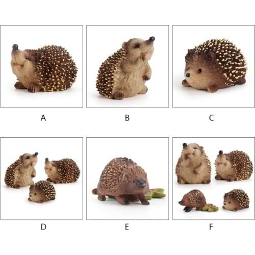 Cute Mini Realistic Hedgehog Figurine Fairy Garden Statue Sculptures Lawn Miniature Micro Landscape Animal Outdoor Patio Yard