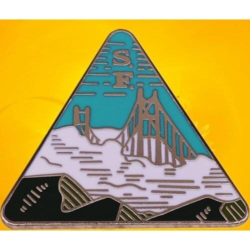 USA road trip inspired Photograph San Francisco Bay Area Souvenir enamel pin California CA SFC Christmas Gift brooch