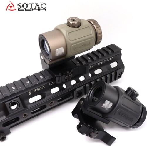 SOTAC Tactical G43 3x Magnifier Scope Sight with Switch to Side STS QD Mount Fit for 20mm Rail Rifle Gun