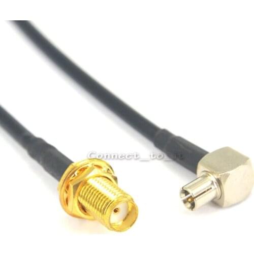 RG174 15cm TS9 Male Plug Right angle to SMA Female Jack Connector Pigtail Extension Cable