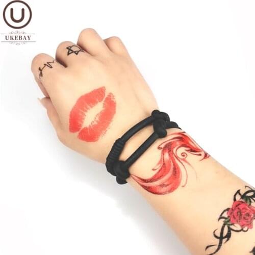 UKEBAY New Simple Statement Bracelets Rubber Jewelry Handmade DIY Accessories Gifts Size Charm Bracelet Love Bangle Wholesale