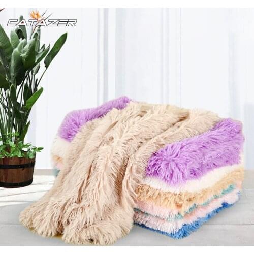 Thickened Flannel Pet Blanket Pad Soft Bed Mat for Puppy Dog Cats Sofa Cushion Home Rug Winter Warm Dogs Sleeping Mats Luces