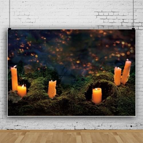 Vinyl Backgrounds For Photography Halloween Festivals Candle Polka Dots Pray Tomb Photophone Photographic Backdrop Photo Studio