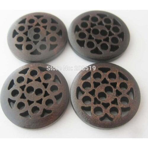 WBNOAK 2CM&4/5" Round Classic buttons 100 pieces 2 hole sewing wooden painting garment button