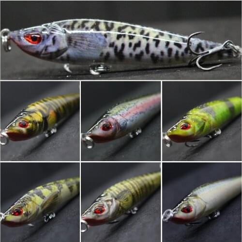 WLure 8cm 14.5g RealSkin Lifelike Painting Minnow Jigging Hard Bait Heavy Sinking Long Casting Epoxy Coating Fishing Lure HM708